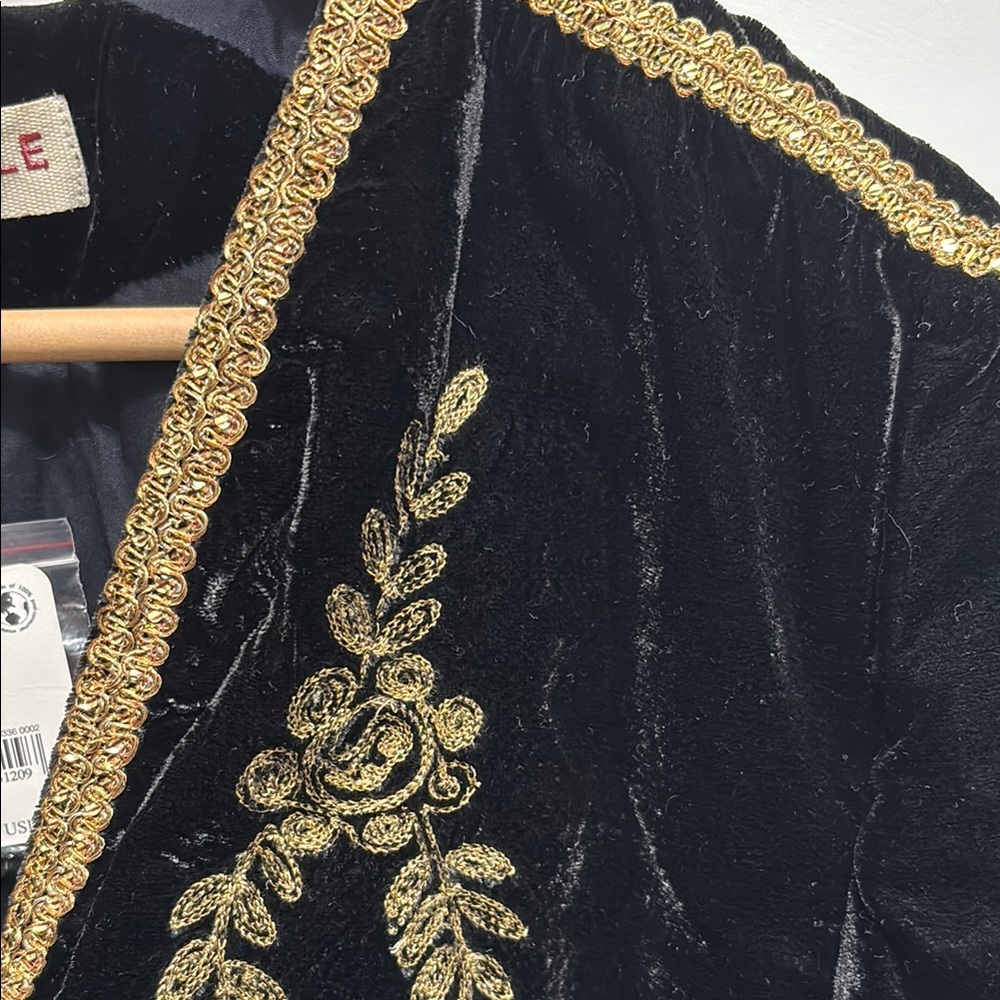Free People Black and Gold Embroidered Blazer - Picture 4 of 5